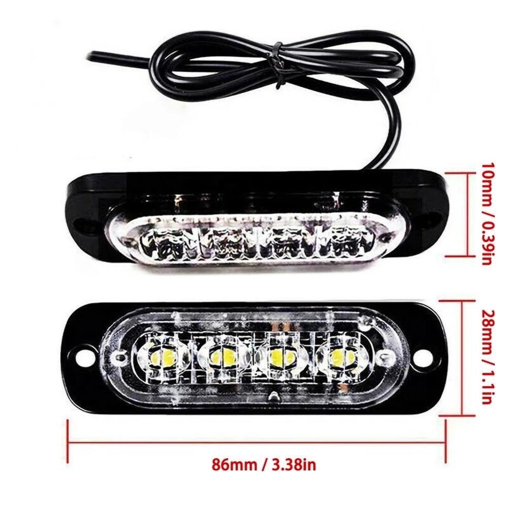 12W 4 Ledli Kırmızı Fonksiyonlu Çakar Led