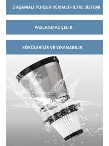 TecnoPoint Kablosuz Araç Içi Süpürge – 80W, Güçlü Emiş, Type-C Şarjlı, Ultra Sessiz, Hafif Tasarım