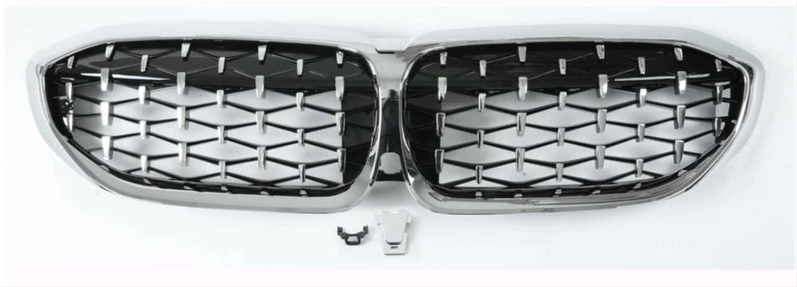 Bmw G20 2019+ Diamond Böbrek Panjur Krom Çerçeve