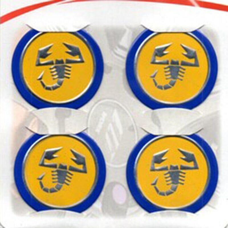Abarth Sarı Alüminyum Yapıştırma Jant Göbeği 4Lü 60mm