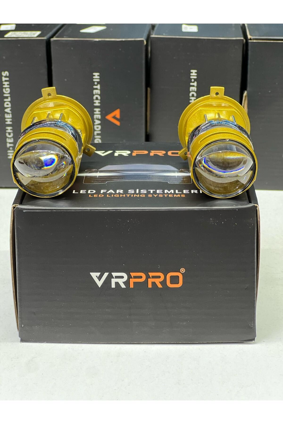 VRPRO H4 Lens Mercek Yüksek Işık Şimşek Etkili 12v Uyumlu 15000 Lümen 40W