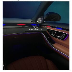 Mercedes S W223 2021+ Uyumlu Yedek Parça 64 Renk İç Ambiyans (Orijinal Trimleri ve Yürüyebilen Led)