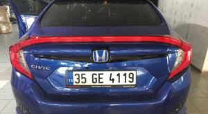 Honda Civic Fc5 2016-2020 Uyumlu Yedek Parça Bagaj Arma Çıtası Piano Black