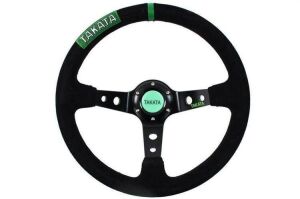 Takata Spor Direksiyon Ofsetli Siyah Süet