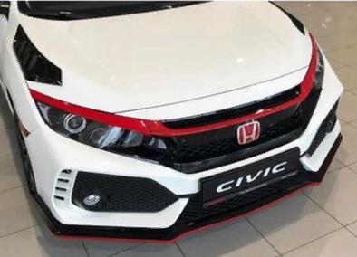 Honda Civic Fc5 2016-2020 Uyumlu Yedek Parça Ön Panjur Kaş Kaplama Kırmızı