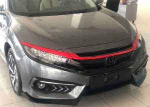 Honda Civic Fc5 2016-2020 Uyumlu Yedek Parça Ön Panjur Kaş Kaplama Kırmızı