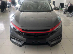 Honda Civic Fc5 2016-2020 Uyumlu Yedek Parça Ön Panjur Kaş Kaplama Kırmızı