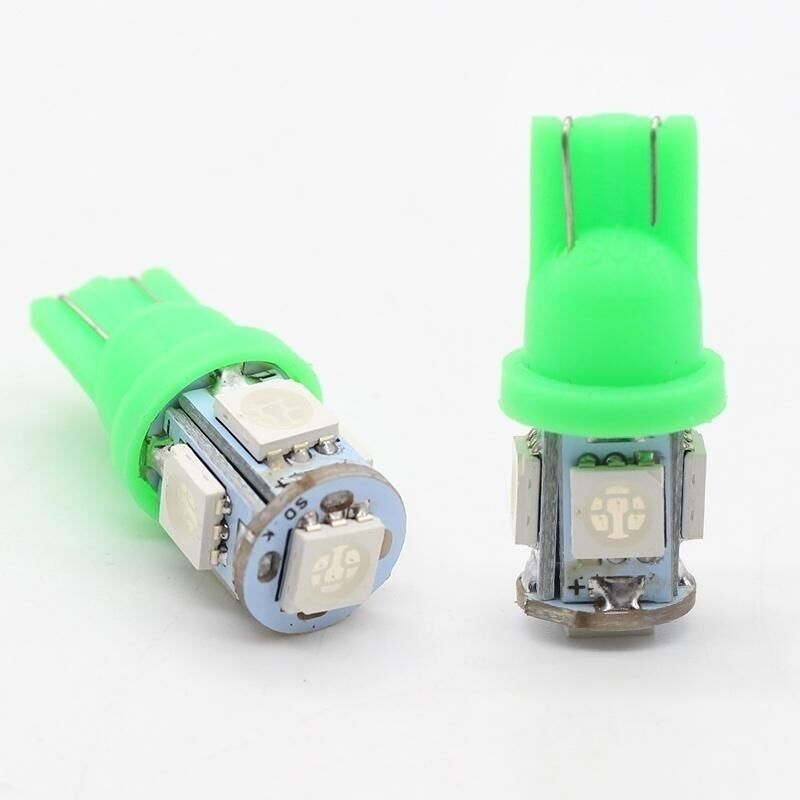 T10 Led Ampul 5 Çipli Yeşil 12 Volt