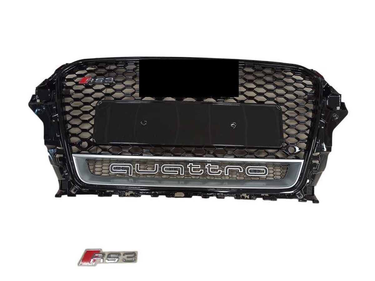 Audi A3 RS3 2013-2016  Uyumlu Yedek Parça Panjur Siyah Quatro