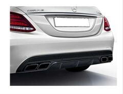 Mercedes W205 Uyumlu C63 Sedan Siyah Difüzör Siyah Egzoz Seti
