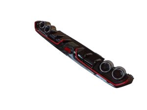 Honda Civic Fc5 Uyumlu Yedek Parça2016-2020 Difüzör Piano Black Kırmızı Şeritli