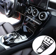 Mercedes W205 Uyumlu Orta Konsol Kaplama - Piano Black