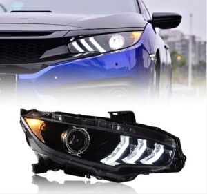Honda Civic Fc5 Uyumlu Yedek Parça 2016-2021 Animasyonlu Mustang Dizayn Led Far Takımı