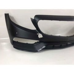 Mercedes W205 C63 Uyumlu Ön Tampon & Panjur Seti (Makyajlı Görünüm) (Siyah Trimler)