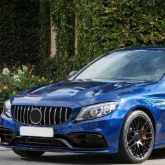 Mercedes W205 C63 Uyumlu Ön Tampon & Panjur Seti (Makyajlı Görünüm) (Siyah Trimler)