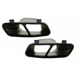 Mercedes W176 12-15 A45 Uyumlu Yedek Parça Difüzör & Egzoz Seti (Parlak Siyah) - Siyah Egzoz İle (AMG PAKET İÇİN)