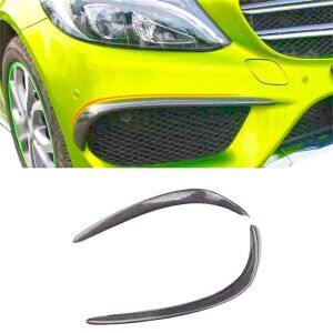 Mercedes W205 C Serisi Sedan Amg 2014 - 2018 Uyumlu Yedek Parça Ön Tampon Kaşları (2Parça) Plastik Boyasız