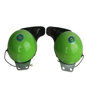 12V Elektrikli Çift Tonlu Yüksek Sesli Salyangoz Boynuz Korna Yeşil