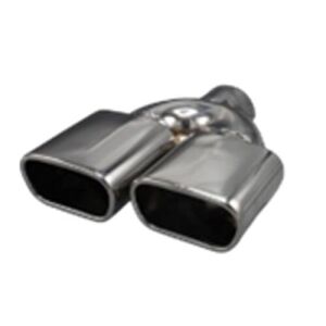Üniversal Krom Egzoz Ucu Düz Dikdörtgen Çift Çıkış Sol 70x105/110 800-032R