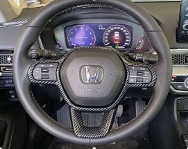 Honda Civic Uyumlu Yedek Parça 2022 Direksiyon Kaplama Seti 2 Parça - Karbon