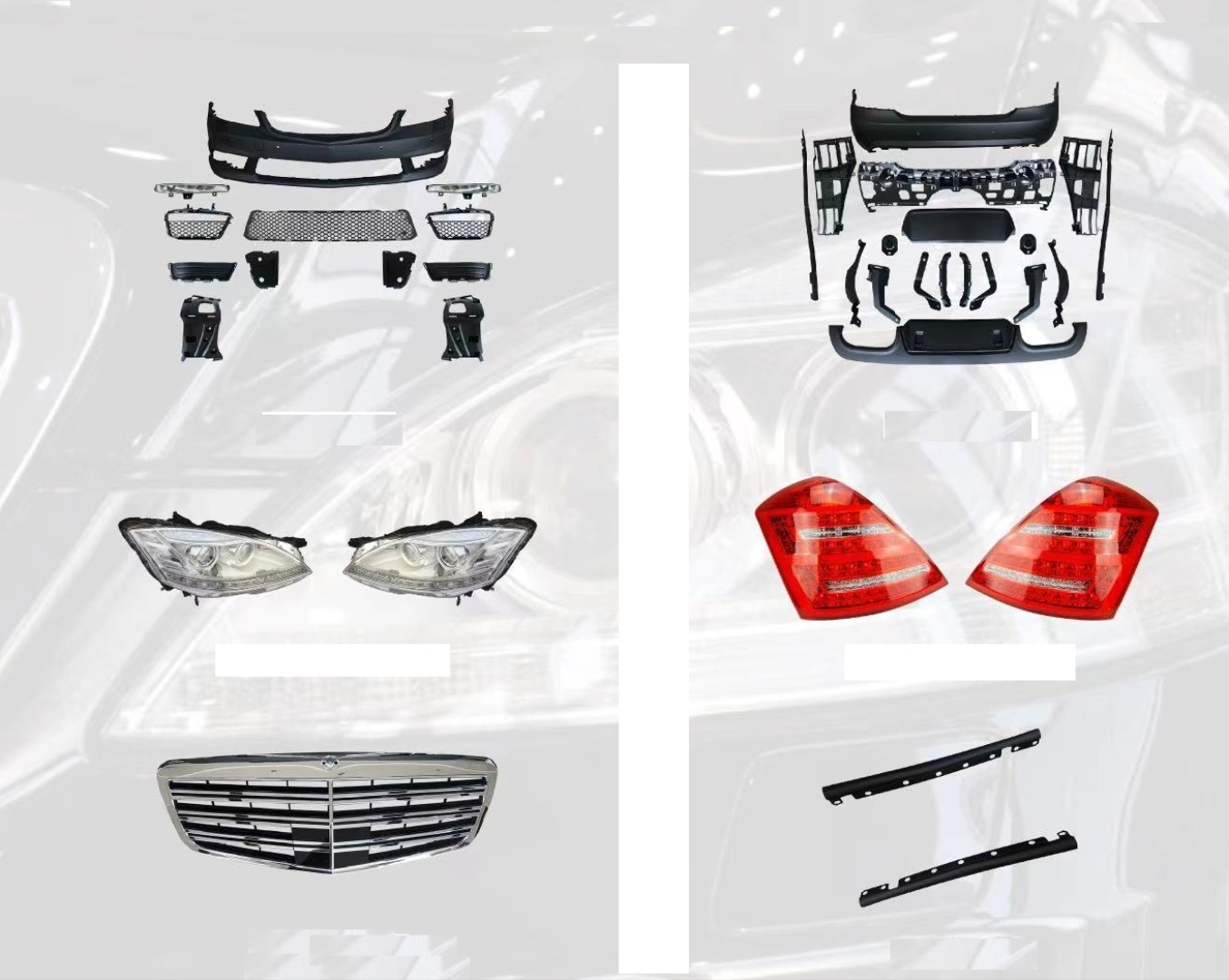 Mercedes W221 S Serisi Uyumlu S63-S65 Body Kit Far Stop Dahil