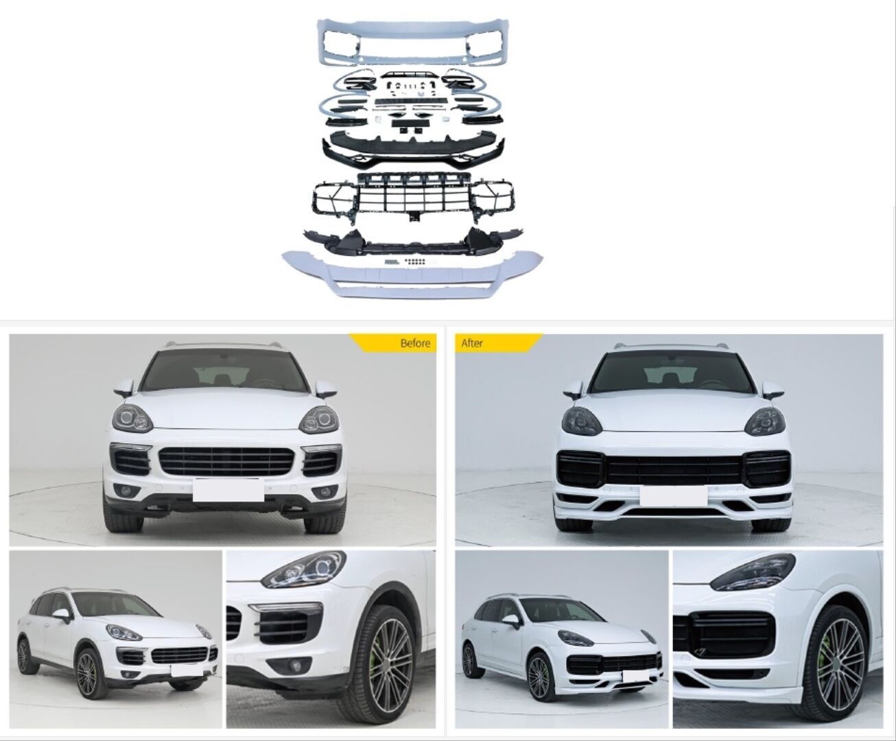 Cayanne 2014-2017 Uyumluı Facelift 2020+ Yükseltme 9Y0.1 Turbo + TKT Body Kit