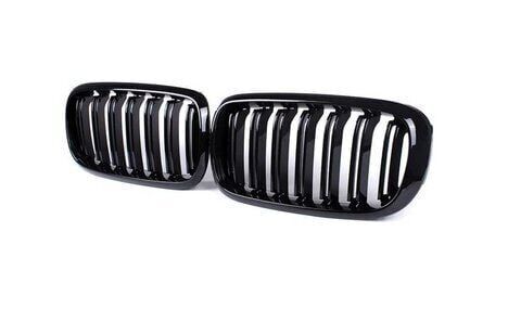 Bmw X5-X6 F15 2015-2018 Uyumlu Yedek Parça M Çift Çizgi Böbrek Panjur Piano Black