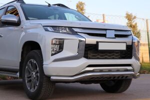 Mercedes X Class 2017+ Uyumlu Yedek Parça Off Road Saclı Ön Koruma Ön Tampon Koruma Demiri Krom GloPlus AQM4WD PST21