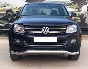 Volkswagen Amarok Uyumlu Yedek Parça 2010+ Off Road Saclı Ön Koruma Ön Tampon Koruma Demiri Krom GloPlus AQM4WD