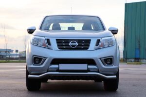 Nissan Navara 2006+ Off Road Uyumlu Yedek Parça Saclı Ön Koruma Ön Tampon Koruma Demiri Krom GloPlus AQM4WD PST21