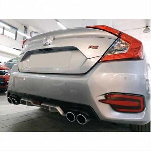 Honda Civic Uyumlu Yedek Parça FC5 2016-2020 Difüzör 4 Egzozlu Silver