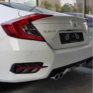 Honda Civic Uyumlu Yedek Parça FC5 2016-2020 Difüzör 4 Egzozlu Silver