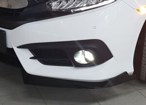 Honda Civic FC5 Uyumlu Yedek Parça 2016-2020 Çıkıntılı Ön Flap Piano Black Dizayn B