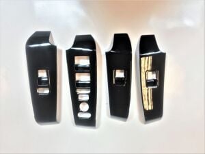 Honda Civic FE1 2022 İçin Uyumlu Yedek Parça Cam Düğme Kaplama - Piano Black