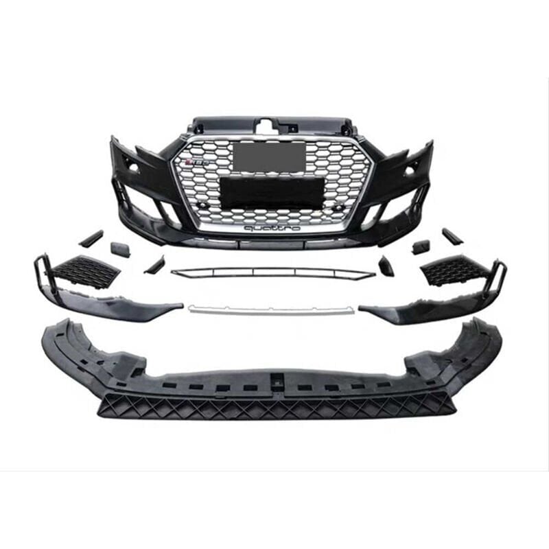 Audi A3 2016-2020 RS3 Uyumlu Yedek Parça Ön Tampon Panjur Seti Hatchback Makyajlı Kasa