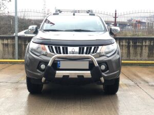 Mitsubishi L200 2007+ Off Road Krom Poliüretan Ön Koruma Ön Tampon Koruma Demiri Amazonplus AQM4WD PWT15