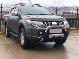 Mitsubishi L200 2007+ Off Road Krom Poliüretan Ön Koruma Ön Tampon Koruma Demiri Amazonplus AQM4WD PWT15