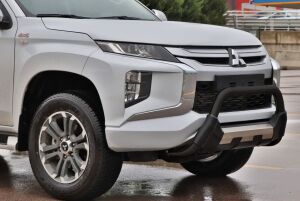 Mitsubishi L200 2007+ Off Road Poliüretan Ön Koruma Ön Tampon Koruma Demiri Siyah Amazonplus AQM4WD PWT16