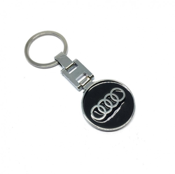 Audi Uyumlu Yedek Parça Logolu Siyah Metal Anahtarlık