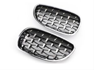 Bmw 5 Serisi E60 2004-2009 İçin Uyumlu Dıamond Panjur (Böbrek) Krom Çerçeve