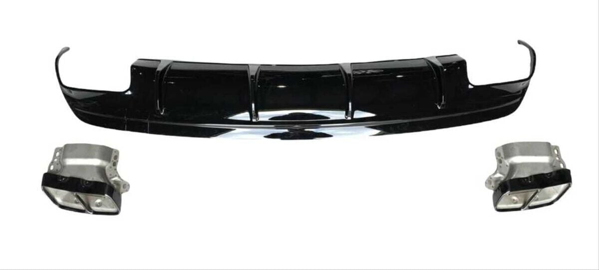 Mercedes W176 12-15 A45 Uyumlu Yedek Parça Difüzör Egzoz Seti Amg Siyah Egzoz