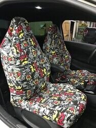 Tazmanya Canavarı Baskılı Kamuflajlı Servis Kılıfı