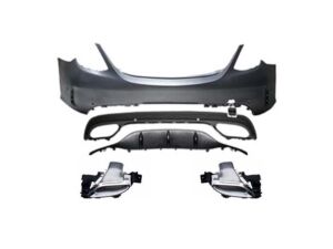 Mercedes W205 C Serisi Uyumlu Yedek Parça Makyajlı Amg Görünüm Arka Tampon & Egzoz