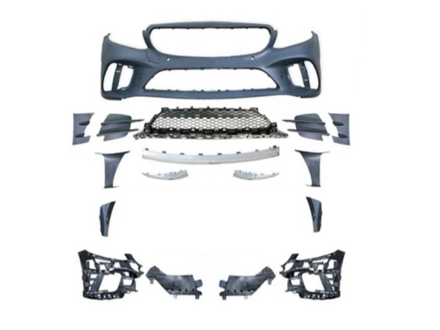 Mercedes W205 C Serisi Uyumlu Yedek Parça Makyajlı Amg Görünüm Ön Tampon