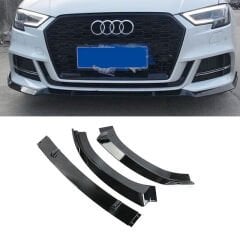 Audi A3 3 Parça Ön Lip Boyasız Fiber