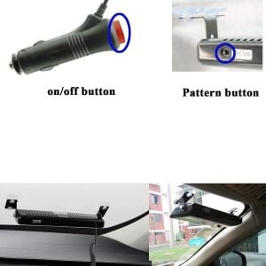 Araç İçi Vantuzlu Kırmızı Mavi Çakar Led Lamba 12 Ledli