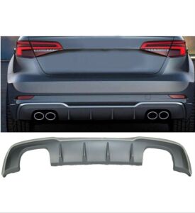 Audi A3 2016-2020 Hatchback İçin Uyumlu Yedek Parça S3 Difüzör Egzoz Seti   (Normal Tampon)