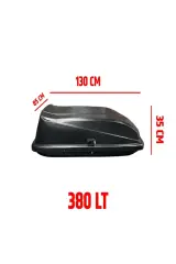 Universal Araç Üstü Kilitli Port Bagaj 380 Lt Siyah