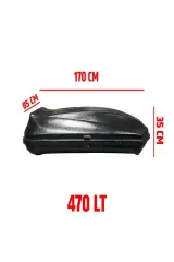 Universal Araç Üstü Kilitli Port Bagaj 470Lt Siyah