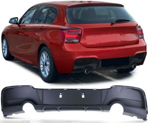 Bmw 1 Serisi F20 2011-2015 Uyumlu Yedek Parça MT Tampon İçin Çift Çıkış Difüzör  (Tekli Çıkış)